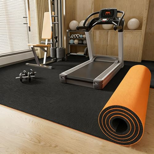 Koncey Gymgolvmatta, ljudisolerad matta, ljudabsorberande matta, träningsmatta för hemträning för kondition, hopprep, MMA, vikter, gör-det-själv skärbar (svart, 150 x 150 cm)
