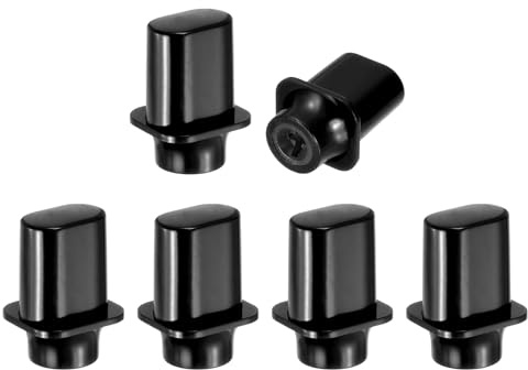 sourcing map 6Pcs 3 Way 5 Way Guitar Toggle Switch Tip, Plastic Cross-Slot Push-in Toggle Pickup Switch Knob Tip for SQ ST TL Electric Guitar Replacement Parts, Black