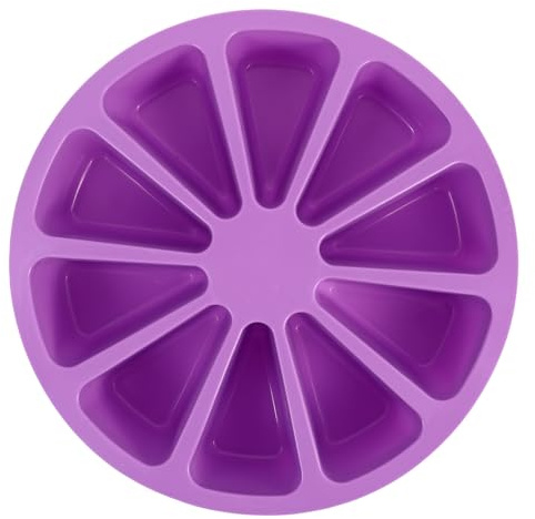 TOBBOMEY Stampo da Forno in Silicone Triangolare 10 Cavità, Tortiera Fai da Te per Dolci Monoporzione, Resistente al Calore, per Mousse, Budini e Crostate, Uso Domestico