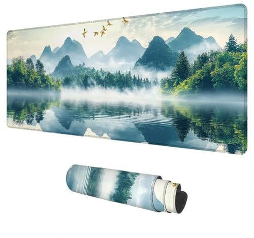 Alfombrilla Ratón Paisaje Mouse Pad XXL 1500x800 mm Naturaleza Impermeable Mousepad Alfombrilla Gaming Tapete Escritorio de Goma Antideslizante Desk Mat con Bordes Cosidos para Regalo Hombre I-98