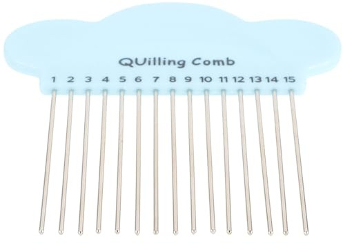 Mikikit Strumento per Pettine da Quilling in Plastica e Metallo, Pettine per Quilling di Carta Scanalato, Leggero e Portatile per Lavori di Carta Fai da Te e Artigianato Colore Casuale