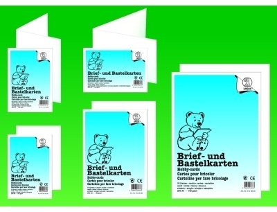 URSUS Brief- und Bastelkarten - Doppelkarten weiß, A6 hoch doppelt, 100 Stück