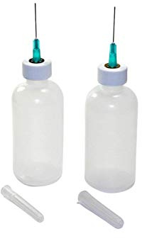Gaunt Industries HYPO-25 (2 Pack)- Acrylic Welding Dispensers - Precision Epoxy & Solvent Cement Applicators - 2 Ounce Clear Plastic Bottles with 23 Gauge Blunt Needle tip- Weld-on Applicator