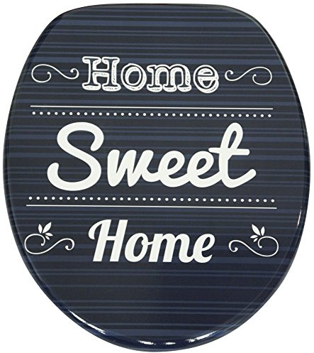 Sanilo WC Sitz mit Absenkautomatik, einfache Montage, Holz, Home Sweet Home | Toilettendeckel mit Soft-Close, hochwertige Oberfläche und stabile Scharniere, inkl. Montagematerial und Videoanleitung