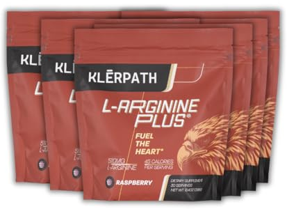 L-Arginine Plus Raspberry 6-Pack - #1 Natural Blood Pressure Supplement, Better Cholesterol, More Energy - Heart Health Supplement 13.4 oz