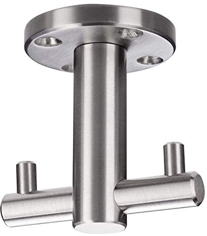 SOTECH 2-fach Drehhaken THANEE 61 x 60 mm echt Edelstahl gebürstet | Garderoben-Haken Deckenhaken Doppelhaken Unterbauhaken