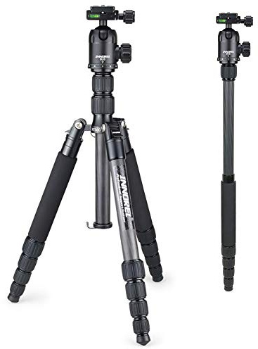 INNOREL RT50C Treppiede Monopiede da Viaggio in Fibra di Carbonio con Testa Sferica 360 Gradi per fotocamera digitale tripode adatto per fotocamera DSLR Massimo Carico 12kg