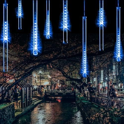 Stringa Luci led, Catena Luminosa led USB con 8 Tubi Luminosi di 30cm, 240 leds, 3.2m Lunghezza,IP65 Impermeabile,Luci Natale Pioggia di Meteoriti, per Albero di Natale, Giardino, Interno, Esterno