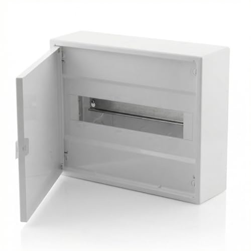 Intratec ALPHA Sicherungskasten Aufputz 1 reihig – Verteilerkasten Aufputz für 12 Module mit weißer Tür für einfache Installation Zuhause & Gewerbe – 251 x 310 x 96mm