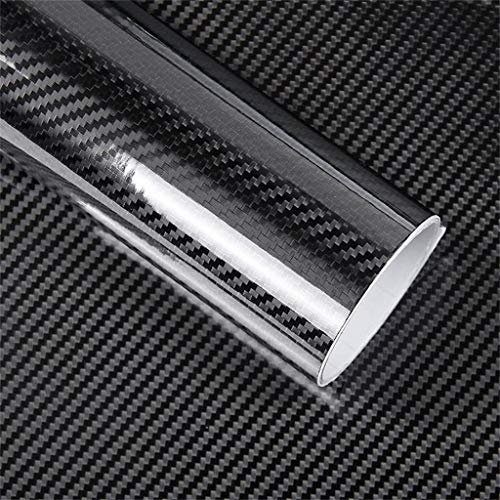 Alecony Autofolie,5D Matt Schwarz Carbon Folie,Auto Lackschutzfolien Kohlefaser Aufkleber Wrap Blasenfrei,Selbstklebend flexibel Car Wrapping Klebefolie für Auto, Motorrad, Laptops（152 X 10/20 CM） (A)