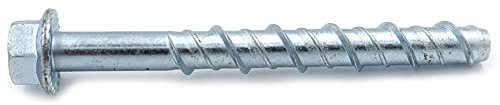 CONFAST LDC384 3/8 x 4 Zinc Plated Large Diameter Concrete Screw for Anchoring to Masonry, Brick or Block (25 per Box)