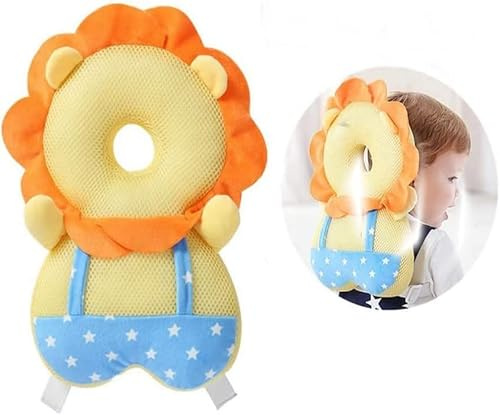Baby Kopfschutz Rucksack Baby Kleinkinder Kopfschutz Verstellbare Säugling Sicherheitspads Geschenk für Kind Walker Kopfstütze (Gelb)