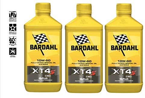 Bardahl XT4-S C60 10W60 synthetisches 4 Takt Motorradöl für Motorräder Racing Packung mit 3 Litern