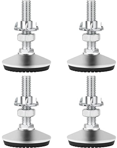 Drenky Furniture Levelling Feet, 4 Packs M8x50mm External Thread Glide Leveler Legs Heavy Duty Silent Non-Slip Floor Protector with T-Nuts and Screw Nuts