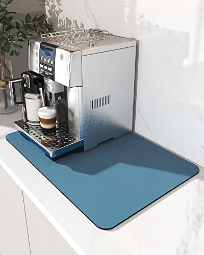 AMOAMI-Kaffematta Dölj fläckar gummi baksida absorberande disktorkmatta för köksbänk – kaffebar tillbehör passar under maskin kruka espressomaskin diskställ