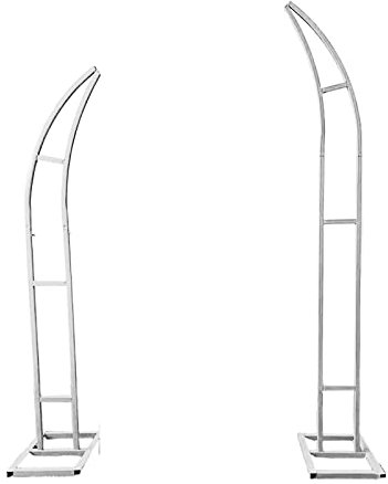 AoForce Arche de Mariage en Métal avec Une Paire de Bases Carrées pour Un événement de fête Decoration, Facile à Transporter (Or, Blanc, Noir) (Color : White, Size : 1.8+2.1M)