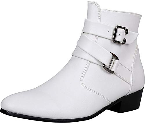 wealsex Bottes & Bottines Classiques Homme Cuir Pu Fermeture Eclair Latérale Bottines Chaussures