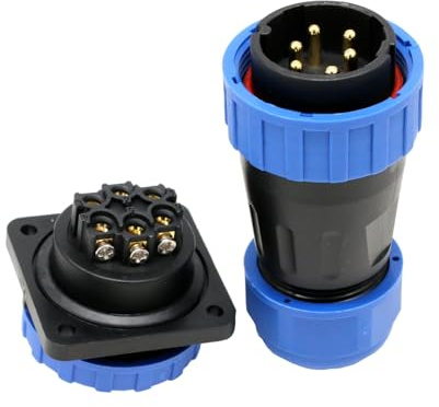 ZBLZGP TY28 Connettore per cavi impermeabile quadrato filettato industriale IP68 plastica maschio femmina femmina plastica montaggio a pannello senza saldatura (quadrato 6pin)