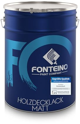 Fonteino Holzfarbe Holzschutzfarbe Holzlack Wetterschutzfarbe Holz Deckfarbe Matt - Lichtgrau 5L