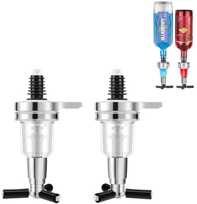 Aboiledy 2 Stück 45ml/1.5oz Schnapsspender Doppelkopf Dispenser Flaschenhalter, Getränkespender mit Zapfhahn Drink Dispenser,Bar Butler Ausgießer Spirituosen Dosierer für Flaschen,Spirituosen