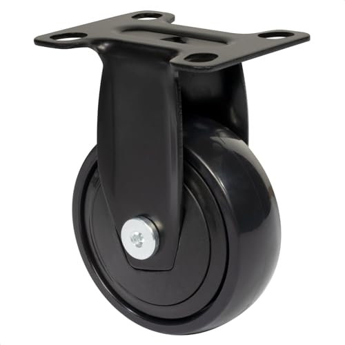 WAGNER Design - 3C - Bockrolle/Apparaterolle/Transportrolle/Möbelrolle - schwarz, Softlauffläche, Durchmesser Ø 75 mm, Bauhöhe 100 mm, Anschraubplatte 60 x 70 mm, Tragkraft 75 kg - 01247701