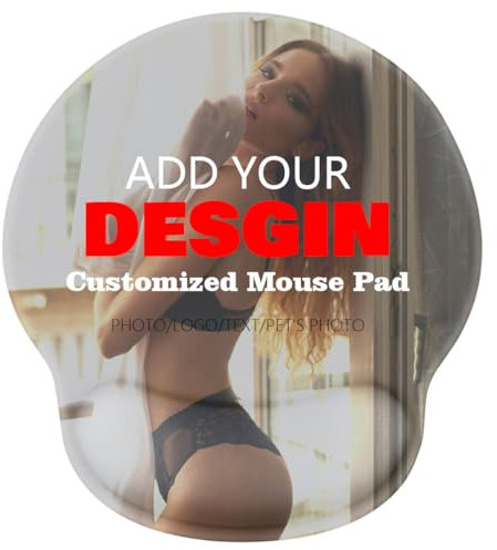 WERWAES Tappetino per mouse personalizzato con poggiapolsi, tappetino per mouse personalizzato con immagine testo o logo, stampa HD, paesaggi, animali domestici, immagini anime (21,8 x 19,8 x 20,8 x