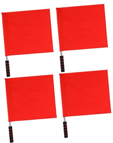 Toddmomy 4stücke Teiliges Signalflaggen Für Sport Und Leichte Auffällige Schiedsrichter-flags Für Fußball Und Sicherheitswarnungen Langlebige Warnfahnen Rot Mit Praktischem