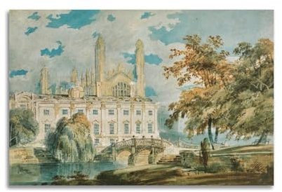 JSWLQ J.M.W.Turner(Clare Hall And King's College Chapel, Cambridge) Artists Poster Artworks Canvas Room Aesthetic Wall Art Prints Home Modern Decor 12x18inch(30x45cm)