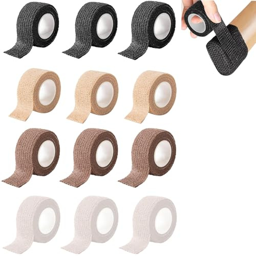 YanBous Feltrini adesivi per mobili e sedie, Feltro autoadesivo antiscivolo 12 rotoli di protezione per gambe della sedia, mobili, feltrini (nero, marrone, tono della pelle, Bianco)