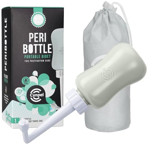 Cynpel Botella Perineal Postparto - Bidet Portatil de 350 ml para Mujeres - Botella Lavado Perineal Postparto para Maternidad - Peri Bottle Gris