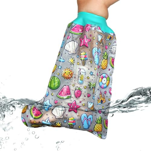 DOJA Barcelona | Wasserdichter Gipsschutz Fuß für Kinder | 455x355mm| Wasserdichter PVC- Wasserschutz Fuß mit Silikonverschluss | Duschschutz Fuß | Wasserdicht für Dusche oder Schwimmbad