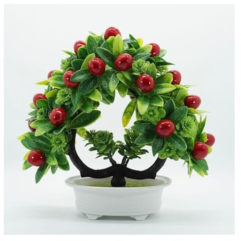 Künstliche Blumen, Bonsai-Pflanzen, künstlicher Orangenbaum mit Früchten, 28 cm großer künstlicher Obstpflanzenbaum mit Kunststofftopf, künstliche Zitronenpflanze for Innen- und Außendekoration, Zuhau
