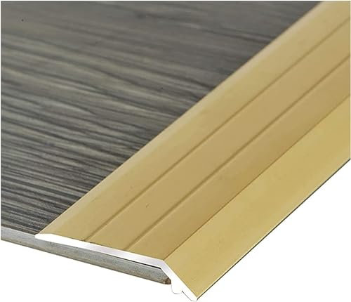 Bodenübergangsleiste, Bodenkantenverkleidung, Tür-/Haustür-Bodenübergangsrille, Aluminium-Glattboden-Abdeckleisten/Kantenkante, Einfahrtsrampe, Einfacher Einstieg,Gold-10,Gold-100cm/39.4in