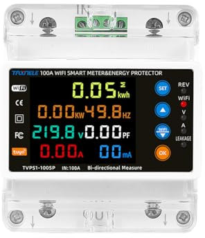 100A Tuya WiFi Smart Earth Leckage Überspannungsschutz Relais Ausrüstung Leistungsschalter Energie kWh Meter Smart Lifespan 2P Solar Bidirektional Energy Meter
