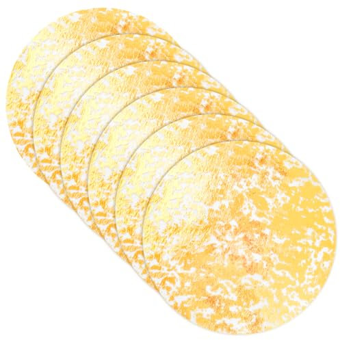 Lotsdonxia 16 Pcs Disposable Gold Foil Placemats – Luxurious Table Décor Metallic Dining Table Mats for Weddings, Parties, Christmas, Birthdays, and Elegant Events (33 * 33CM)