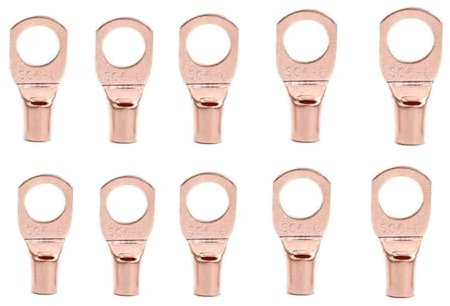 LTRAJUYNH 100/50/25PCS 4-25mm2 Assortment Tinned Copper Lugs Ring Crimp Terminals Battery Wire Welding Cable Connectors Kit(SC6-8,100PCS)