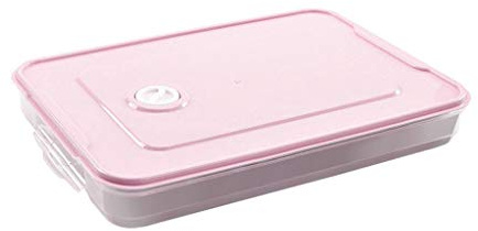 Coperchio in silicone rettangolare ermetico in plastica, contenitore singolo, strato frigorifero, gnocchi, cibo, cucina, sala da pranzo e bar ciotola in vetro con coperchio (rosa, taglia unica)