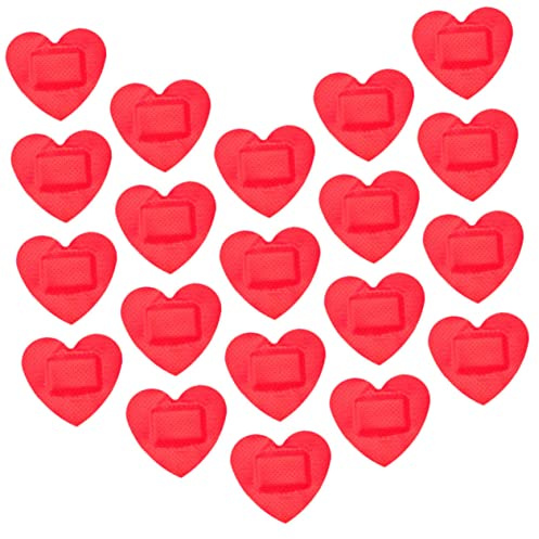 Sosoport 60piezas Vendajes Autoadhesivos para Heridas Forma de Corazón Transpirables y Fáciles de Usar para Primeros Auxilios Parches