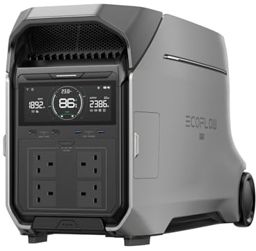 ECOFLOW DELTA Pro 3 Portable Power Station, 4096Wh LFP Battery, Expandable to 12kWh, 4000W AC Output, the product is unused, only part of the packaging is defective (Renewed)