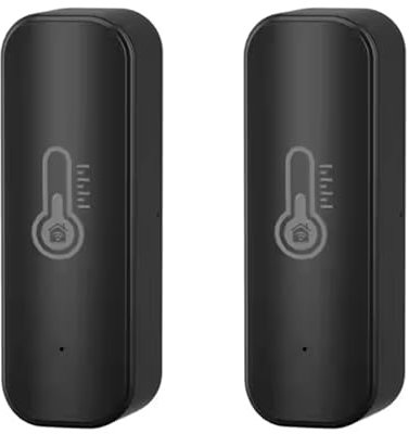 Termometro e igrometro smart WiFi Tuya, misuratore umidita, bianco, nero, termometro intelligente, Alexa/Google Assistant termometro WiFi (Nero)