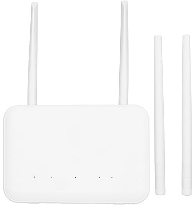 Plyisty Enrutador WiFi Móvil, 300 Mbit/S 4G LTE WiFi Router White Plug and Play 4 Externos Antenas LAN WAN Puerto con Ranura de Tarjeta SIM para Europa Asia África (Enchufe de la UE)
