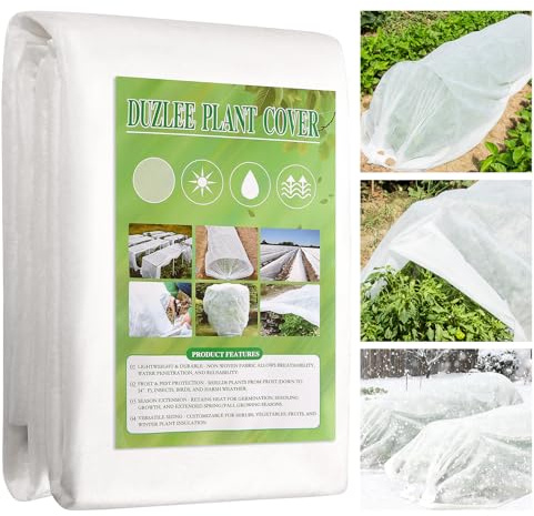 Protezione Antigelo in Pile per Giardino, 1mx12m di Pile Orticolo per Piante, Coperta per Piante Invernali in Tessuto Non Tessuto, Panno Extra Large Antigelo, Protezione per Giardini in Clima Freddo