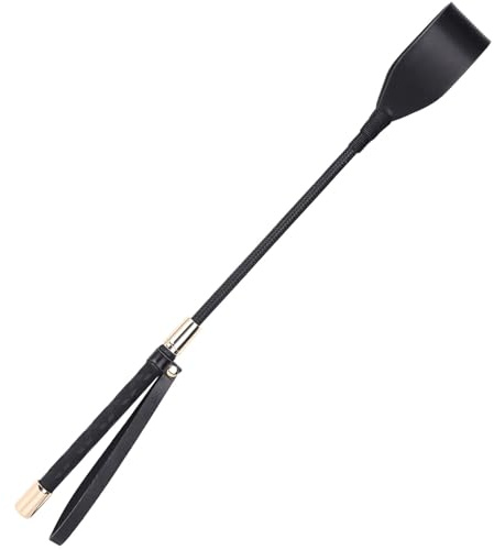 Kronabelle Black Show Springgerte Englisch Reitgerte mit Handschlaufe, PU-Leder Pferdegerte, Trainingsgerät