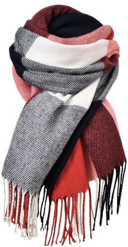 Augesak Schal Damen Winter, Kuschelig Winterschal Herbstschal Frauen, Karierter Schal Schultertuch Flauschiger, Kaschmirschal Damen Weihnachtsgeschenke für Frauen Mama Oma Freundin