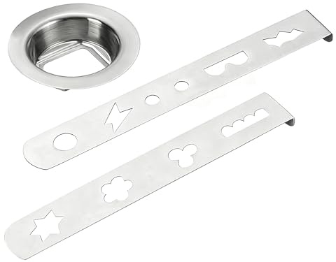 SEABABOO Accessoire pour Hachoir à Viande, 8 Formes Accessoire Pâtisserie Inox 430, Buses et Bague de Liaison en Acier Inoxydable pour Hachoir à Viande Modèle 5, Diamètre 58MM (argent, 1)