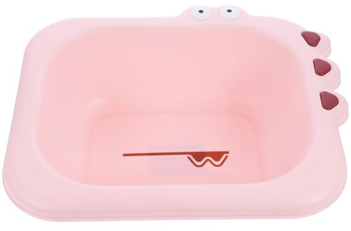 Tragbares Babywaschbecken für Neugeborene, Robustes Pp, Rosa | Kinderwaschbecken mit Cartoon Motiven, Leicht zu Greifen, für Haushalt, Säuglinge und Babys, Kompakt