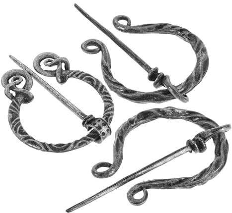 3 Stück Wikingerbrosche aus Legierung im Vintage Stil für Damen | Sichere Steckmechanik, Leichte Ausführung, Vielseitige Trageoptionen für Umhänge und Schals