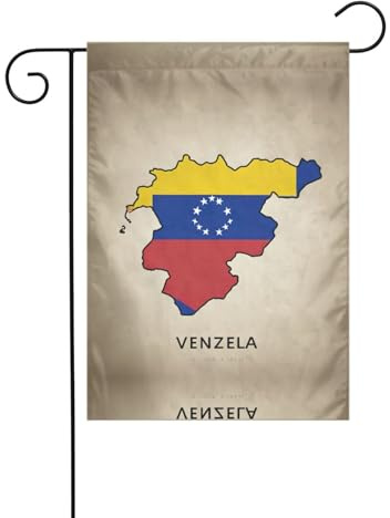 Bandera de Venezuela Map02 con impresión para fiestas, banderas de invierno al aire libre y pancarta de patio para porche, césped, jardín, decoraciones de Navidad