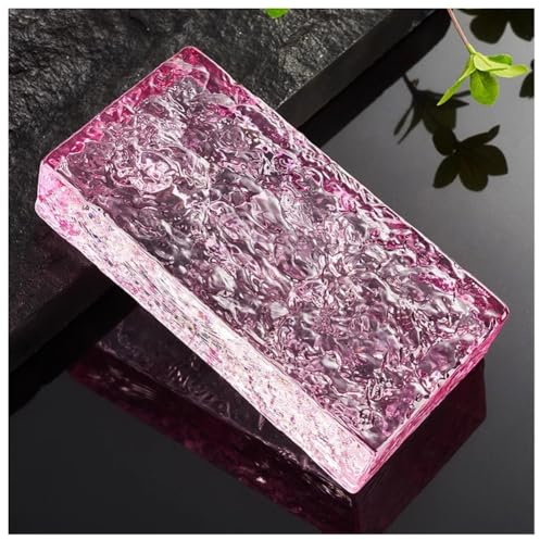 di vetro, Mattoni di vetro 20x10x5 cm multicolore trasmissione della luce tagliabili resistenti agli urti for pareti divisorie fai da te for ufficio domestico(Pink)