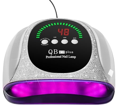 Professioneller Nageltrockner, 57 LED-Nagelkunstlampe, Diamant-Trocknungslampe mit LCD-Bildschirm, kann alle Nagellack-Gel-Geräte schnell aushärten(White)